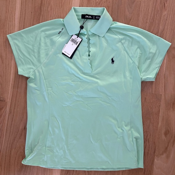 RLX Ralph Lauren Mint Green Tennis Golf Polo Shirt Size L - Picture 1 of 4